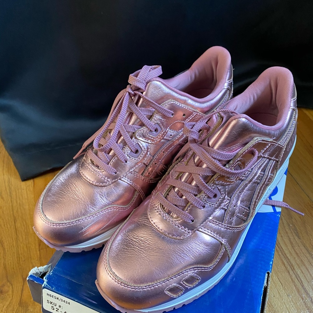 Women’s metallic Rose Gold ASICS
